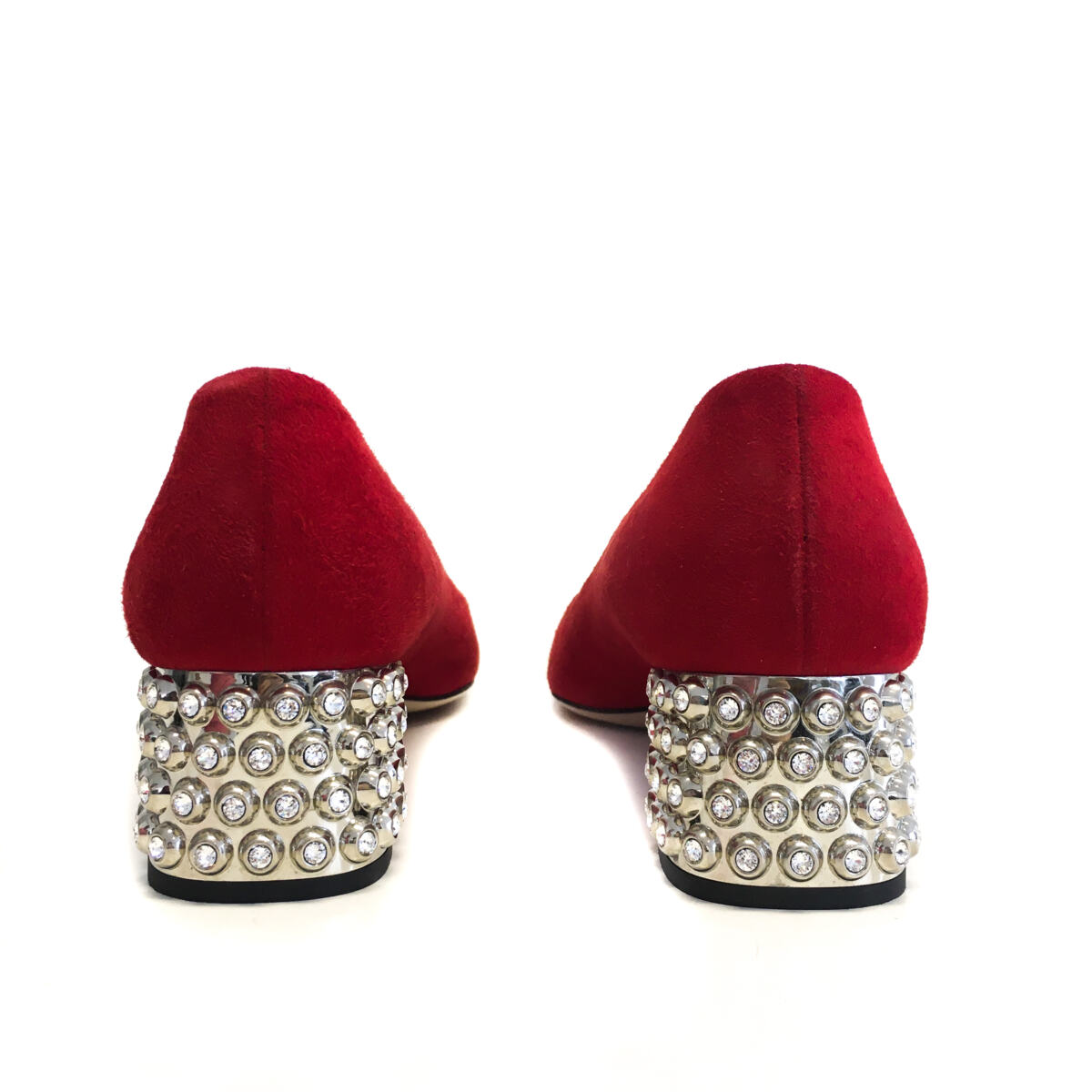 Sapato Miu Miu Crystal Block Vermelho Tam. 36