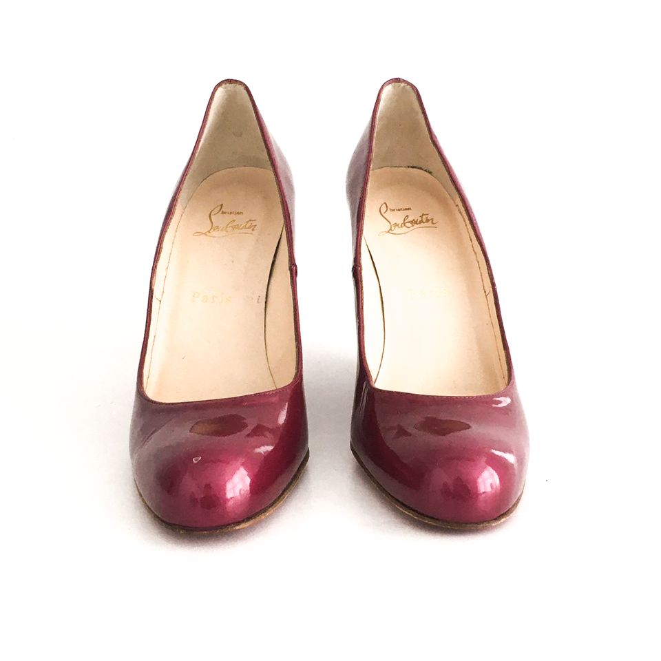 Sapato Louboutin Melisa Rosa Escuro Verniz Tam. 38