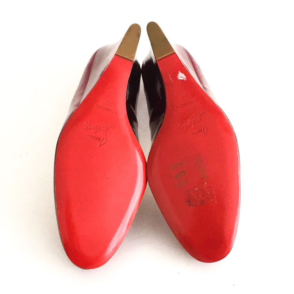 Sapato Louboutin Melisa Rosa Escuro Verniz Tam. 38