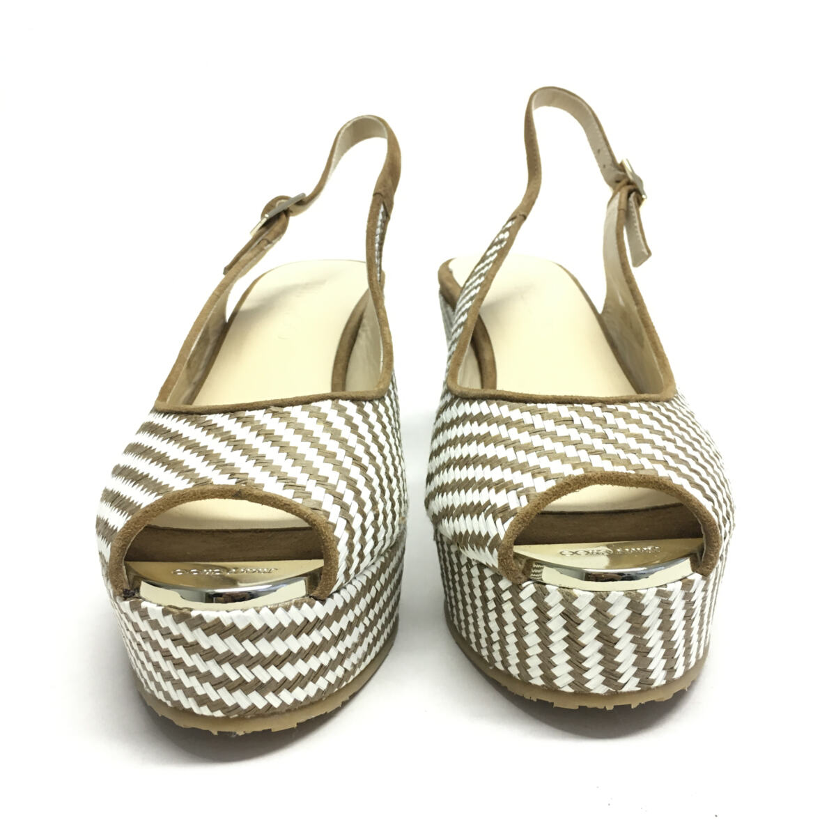 Sandália Jimmy Choo Branca e Caramelo Tam. 40
