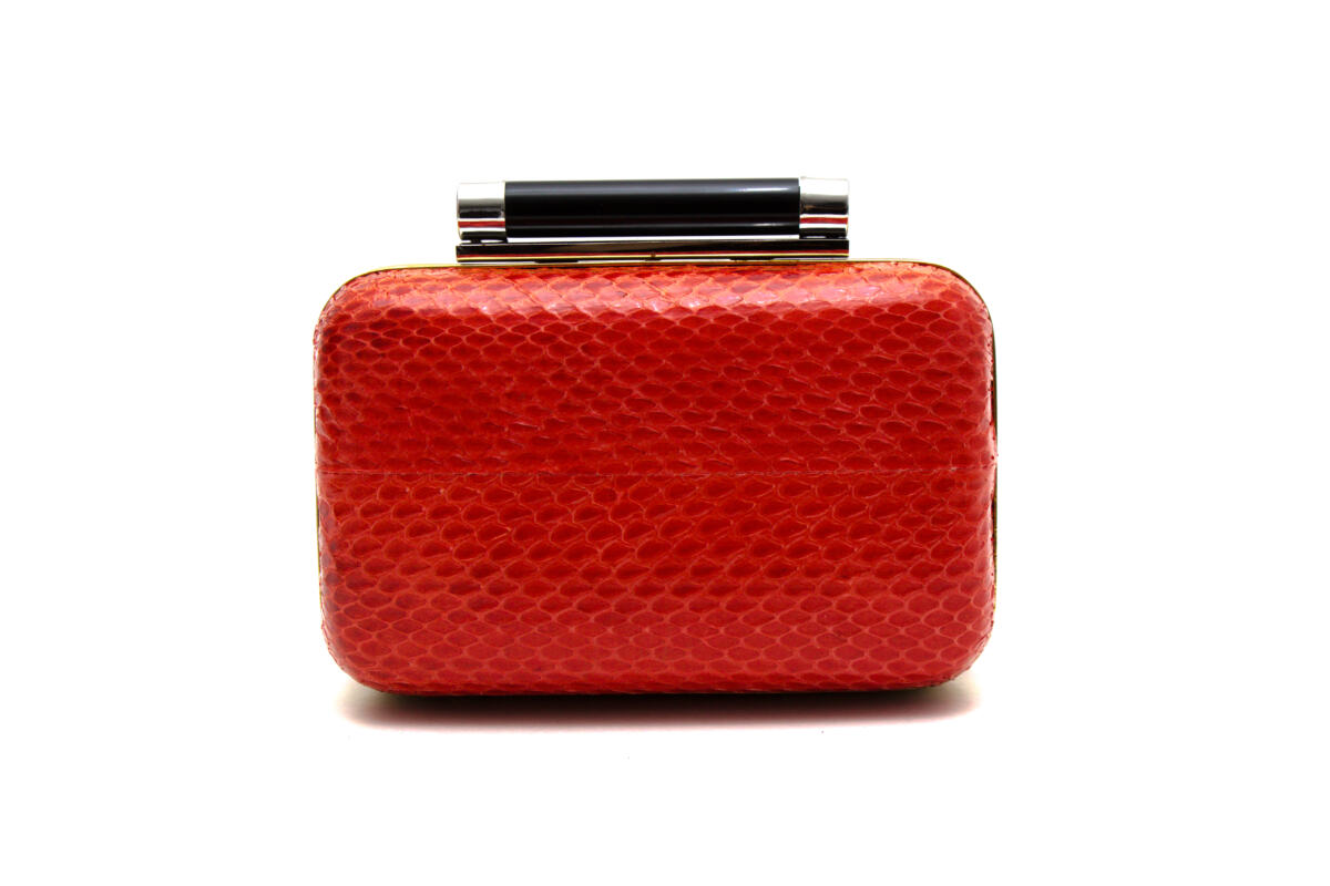 Clutch DVF vermelha python