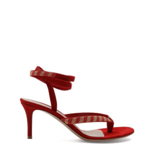 Sandália Gianvito Rossi Strass Vermelho Tam. 38,5