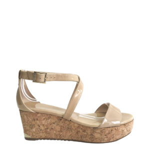 Sandália Jimmy Choo Anabela Verniz Bege Tam. 37,5