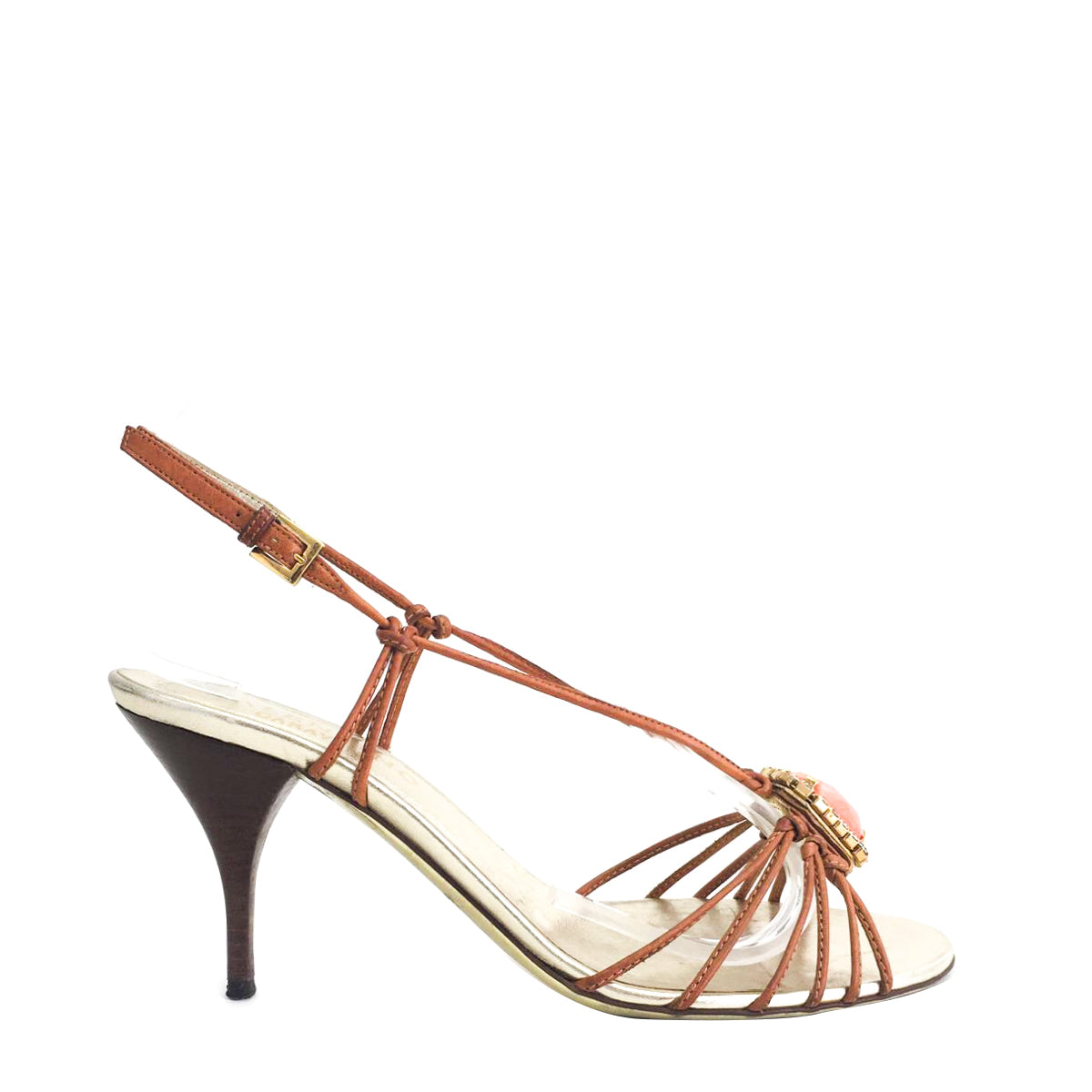 Sandália Valentino Dourado e Terracota Tam. 38