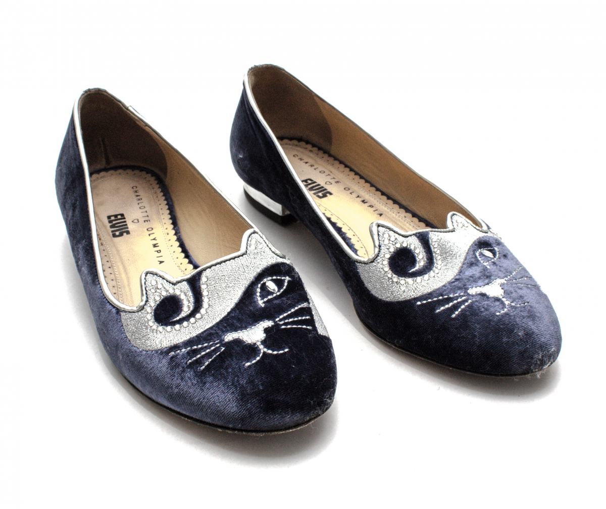 Sapatilha Charlotte Olympia Azul do Elvis Camurça Tam. 37
