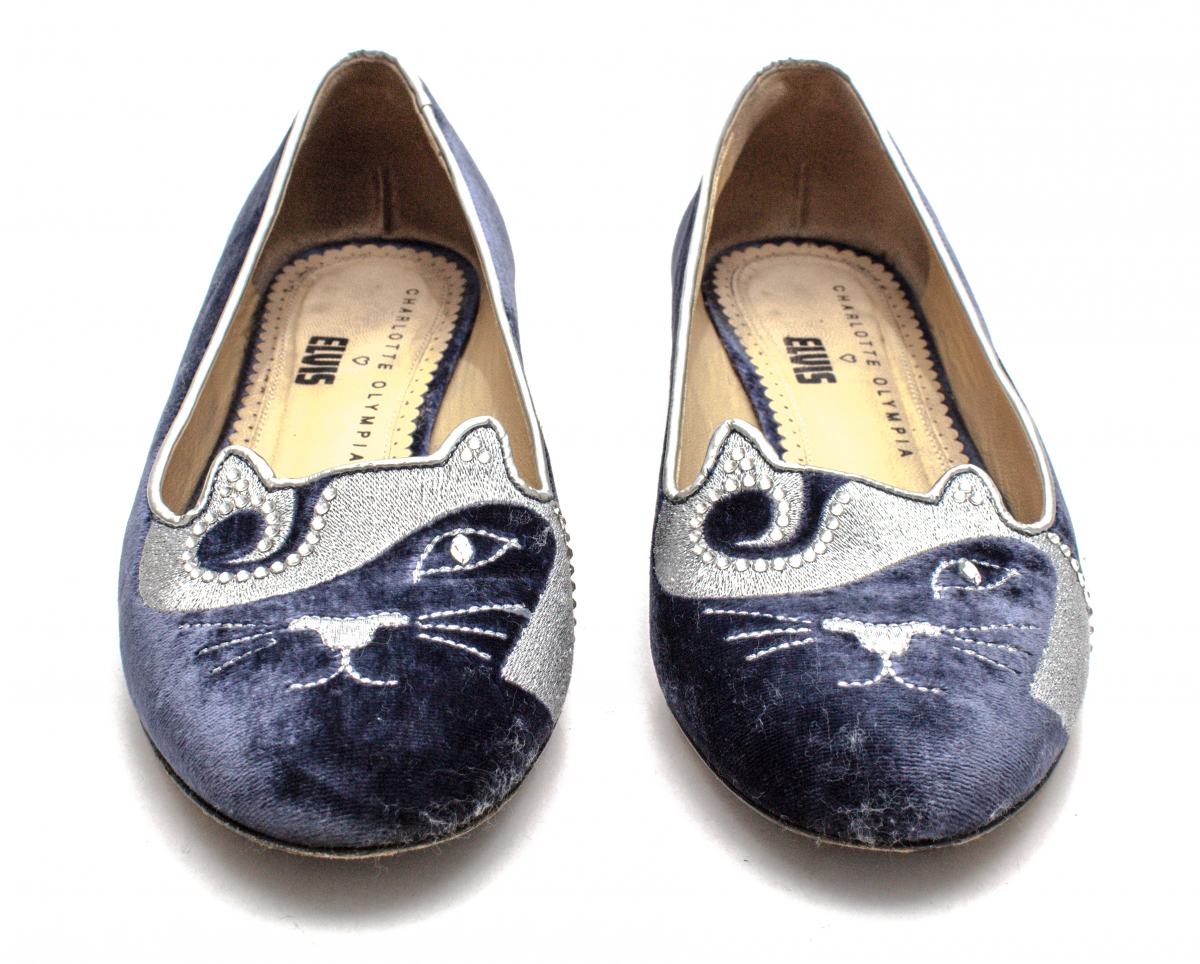Sapatilha Charlotte Olympia Azul do Elvis Camurça Tam. 37