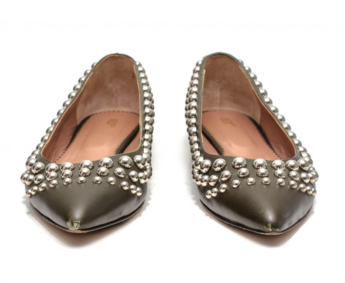 Sapatilha Red Valentino Verde Musgo com Tachas Tam. 40,5