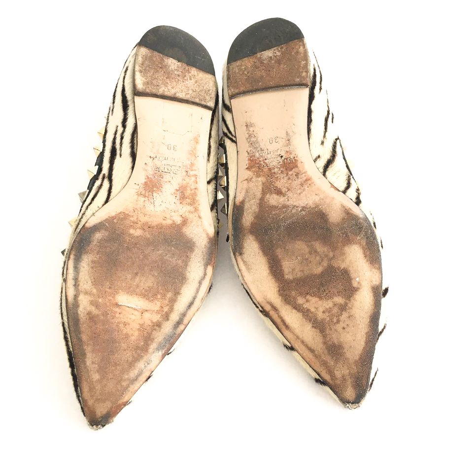 Sapatilha Valentino Rockstud Bellerina Animal Print Tiger Tam. 39