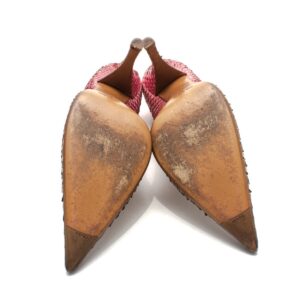 Scarpin Prada Phytton Rosa e Marrom Tam. 38,5