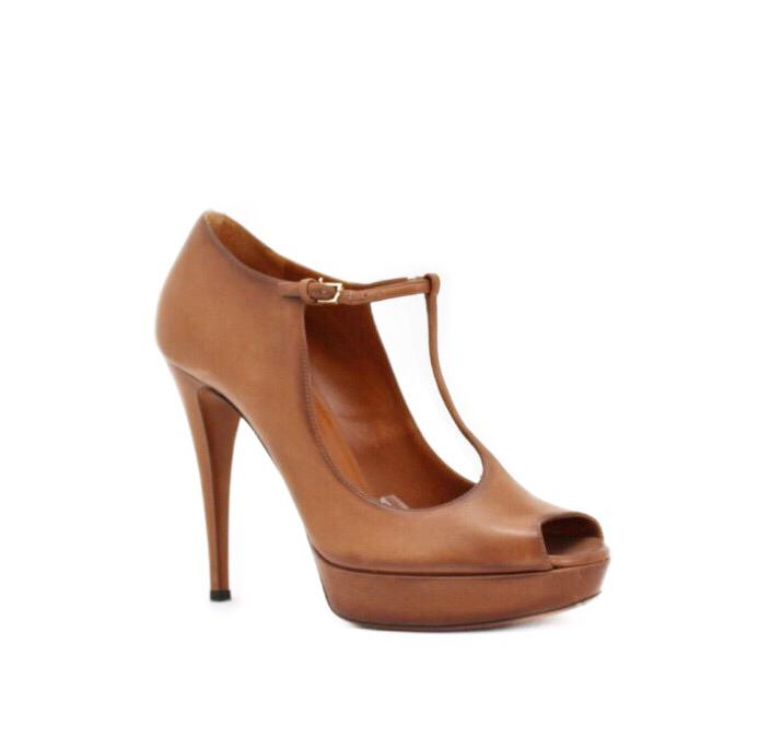 Sapato Salto Alto Gucci Caramelo Tam. 38,5