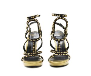 Sandália Versace Preta e Dourada Tam. 38,5