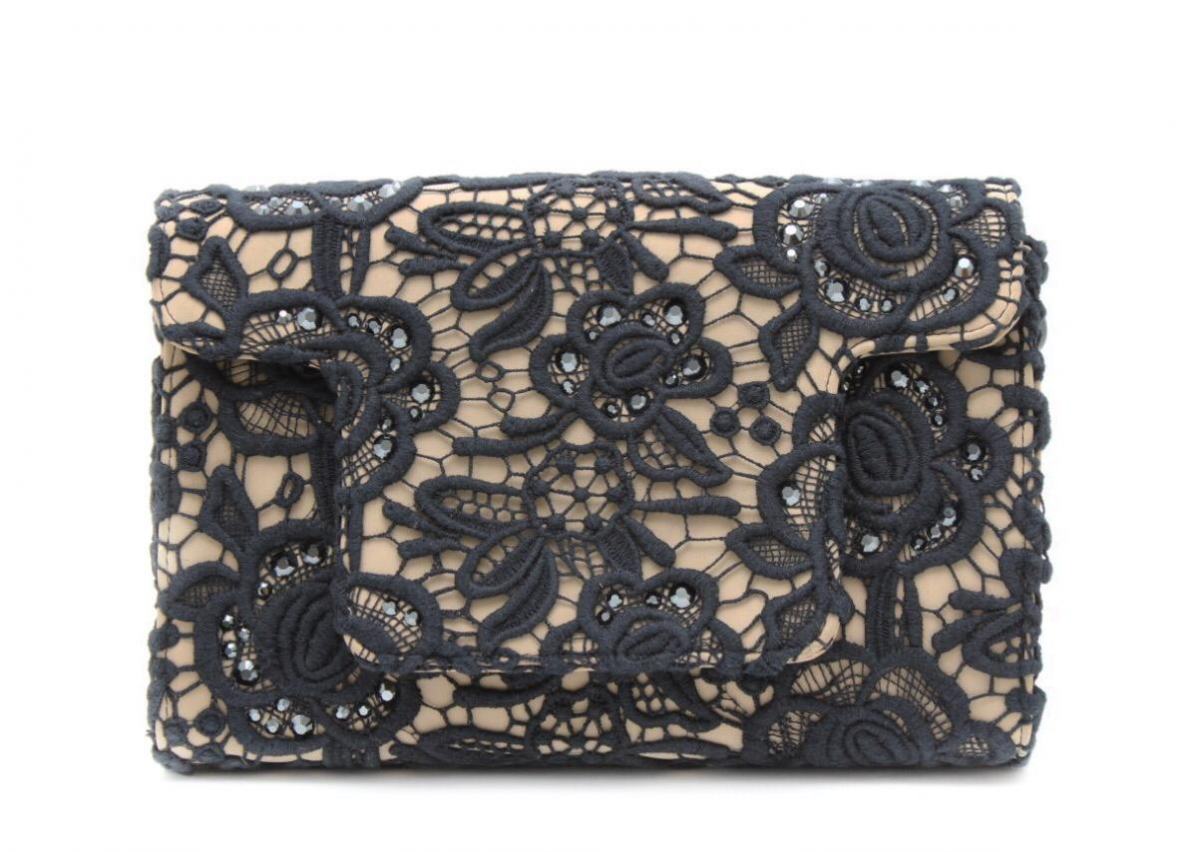 Bolsa Blumarine Preto com Renda