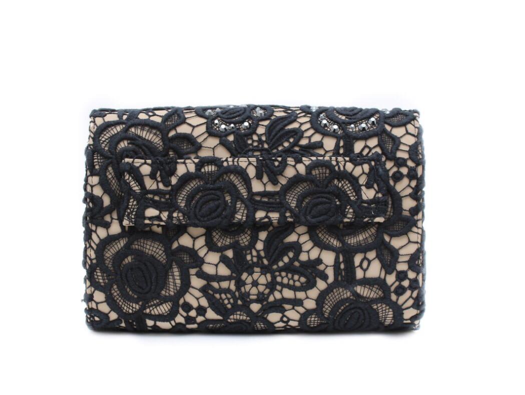 Bolsa Blumarine Preto com Renda