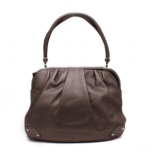 Bolsa Ferragamo Marrom Metalizada