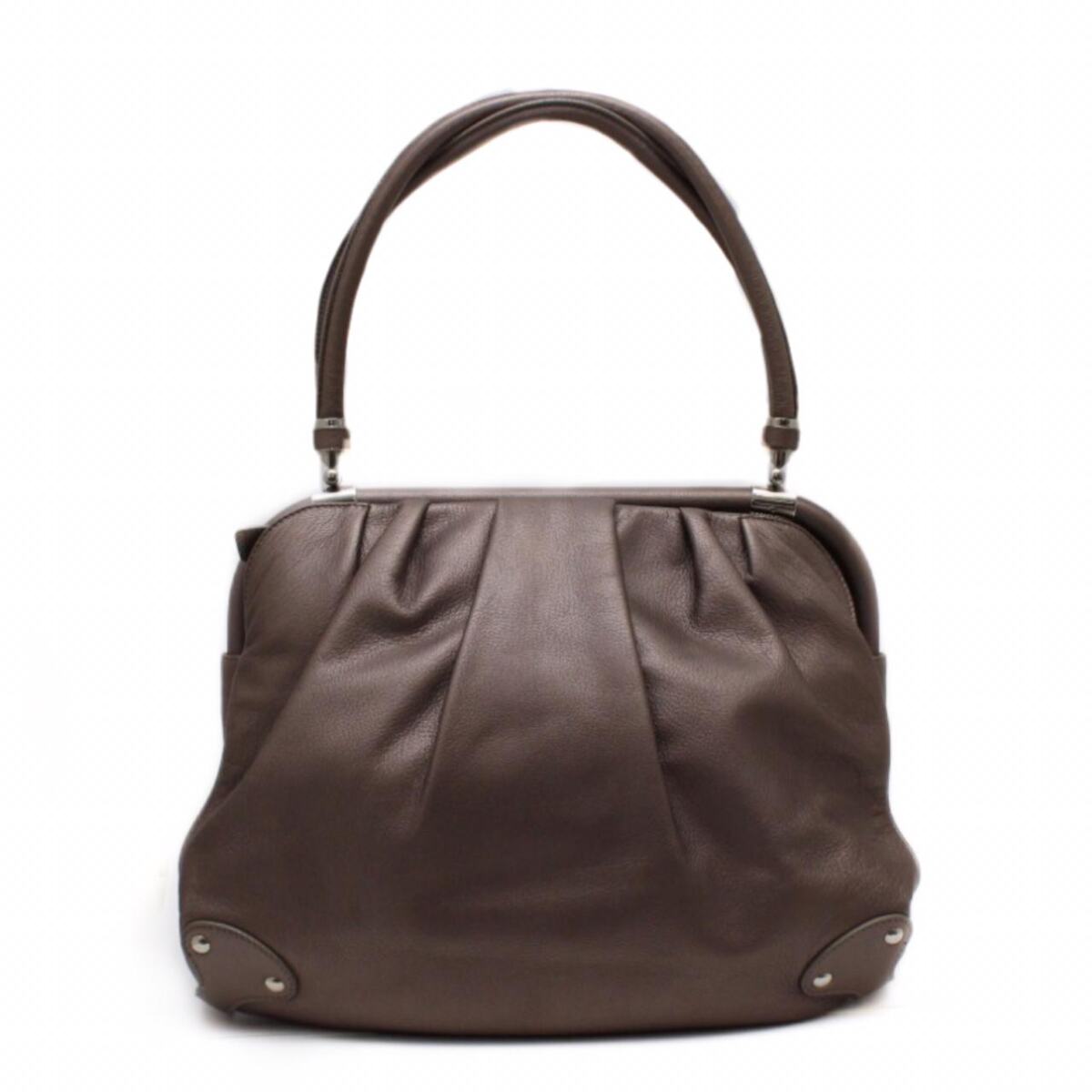 Bolsa Ferragamo Marrom Metalizada