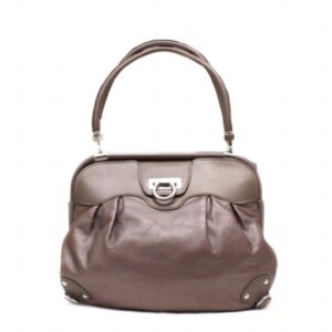 Bolsa Ferragamo Marrom Metalizada